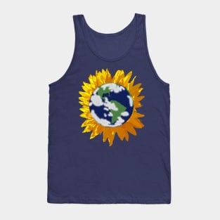 Sunflower Earth Abstract Hybrid Tank Top